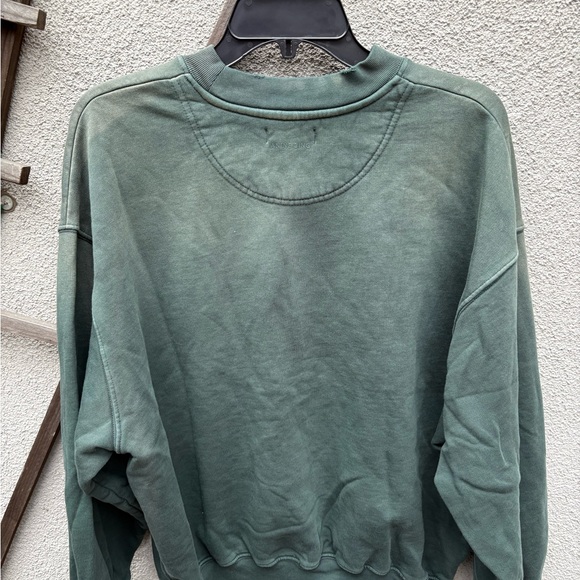 Anine Bing Jaci Sweatshirt in Washed Faded Green Size Medium - Picture 11 of 12